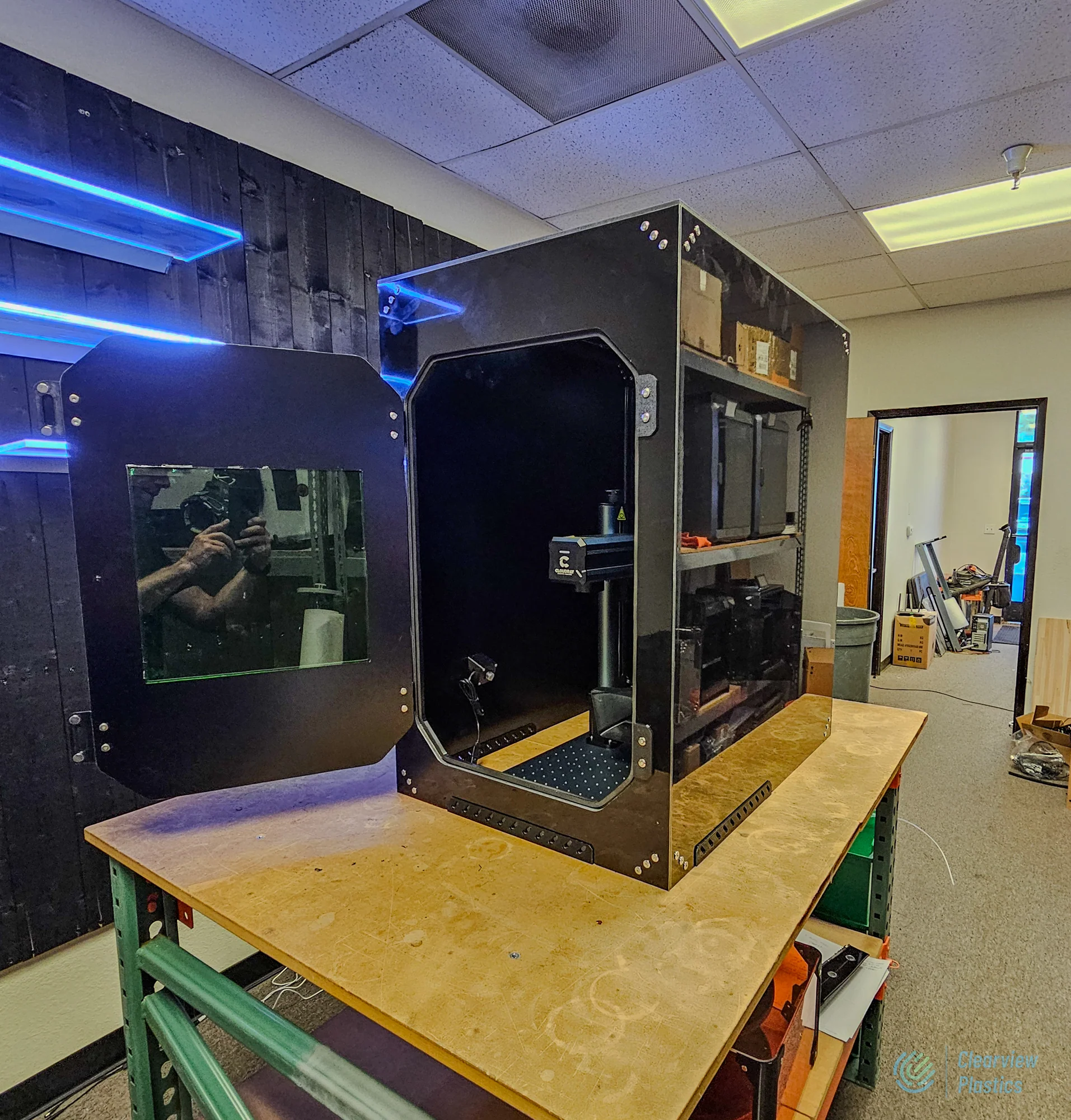 UV/Fiber Galvo Laser Marker Engraver Enclosure with Laser viewing Window (Universal Fit) - Image 7